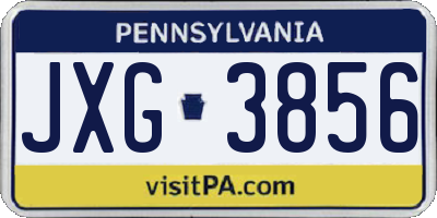 PA license plate JXG3856