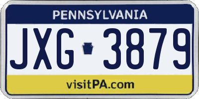 PA license plate JXG3879