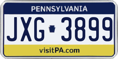 PA license plate JXG3899