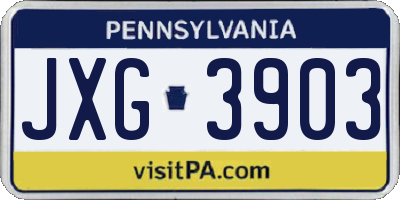 PA license plate JXG3903
