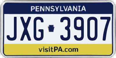 PA license plate JXG3907