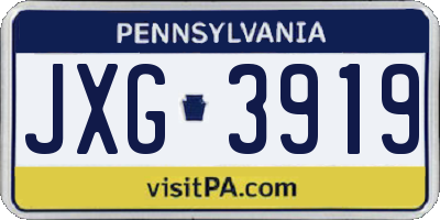 PA license plate JXG3919