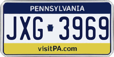 PA license plate JXG3969