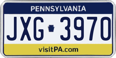 PA license plate JXG3970