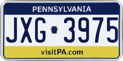 PA license plate JXG3975