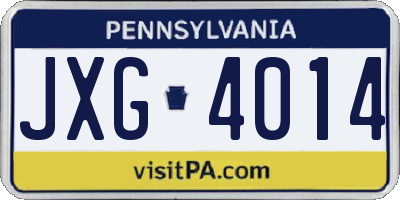 PA license plate JXG4014