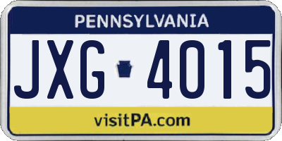 PA license plate JXG4015