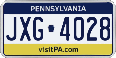 PA license plate JXG4028