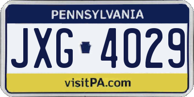 PA license plate JXG4029