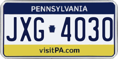 PA license plate JXG4030