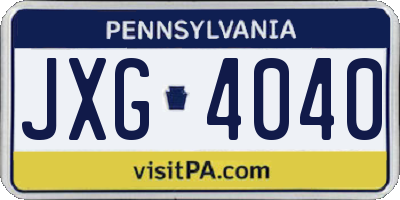 PA license plate JXG4040