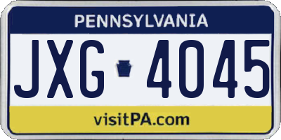 PA license plate JXG4045
