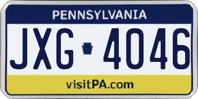 PA license plate JXG4046