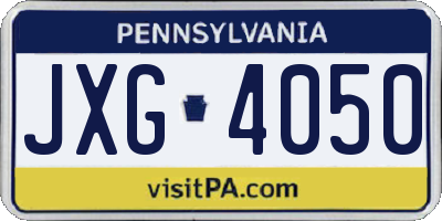 PA license plate JXG4050