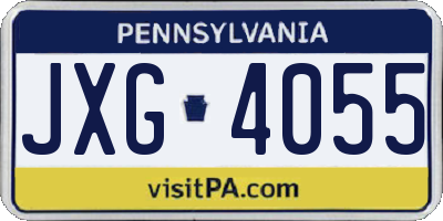 PA license plate JXG4055