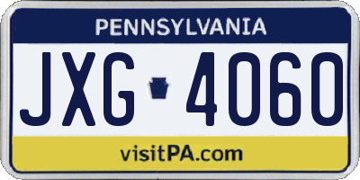 PA license plate JXG4060
