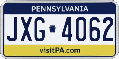 PA license plate JXG4062