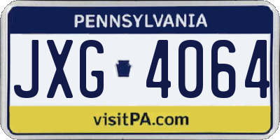 PA license plate JXG4064