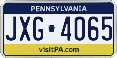 PA license plate JXG4065