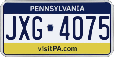 PA license plate JXG4075