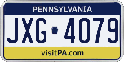 PA license plate JXG4079