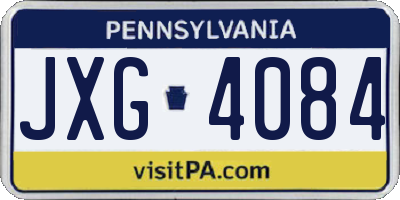 PA license plate JXG4084
