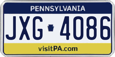 PA license plate JXG4086