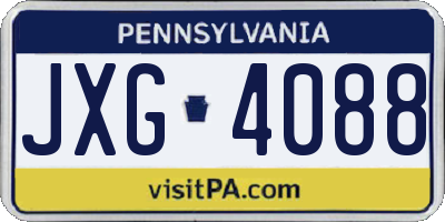 PA license plate JXG4088