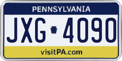 PA license plate JXG4090