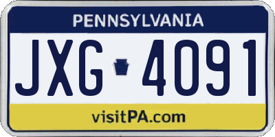PA license plate JXG4091