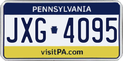 PA license plate JXG4095