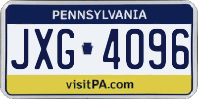 PA license plate JXG4096