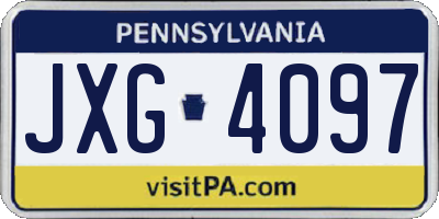 PA license plate JXG4097