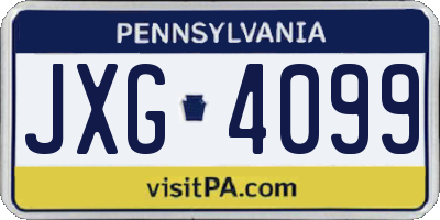 PA license plate JXG4099