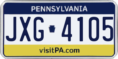 PA license plate JXG4105