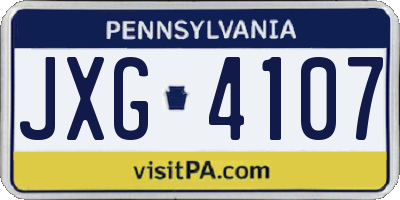 PA license plate JXG4107