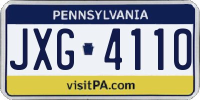 PA license plate JXG4110
