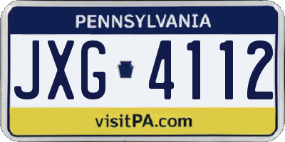PA license plate JXG4112
