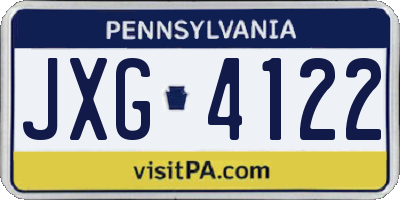 PA license plate JXG4122