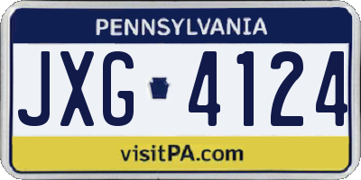 PA license plate JXG4124