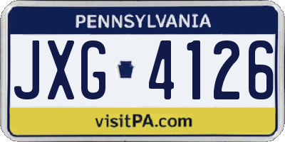 PA license plate JXG4126