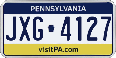 PA license plate JXG4127