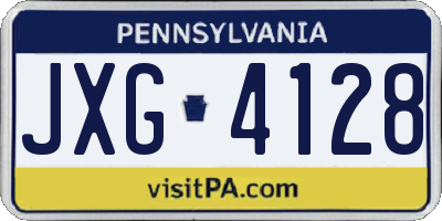 PA license plate JXG4128