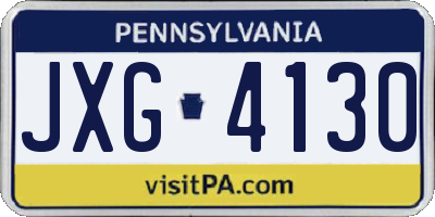 PA license plate JXG4130