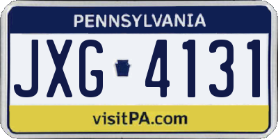 PA license plate JXG4131
