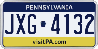 PA license plate JXG4132