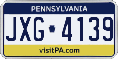 PA license plate JXG4139