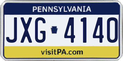 PA license plate JXG4140