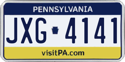 PA license plate JXG4141