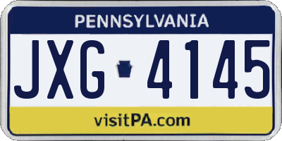 PA license plate JXG4145